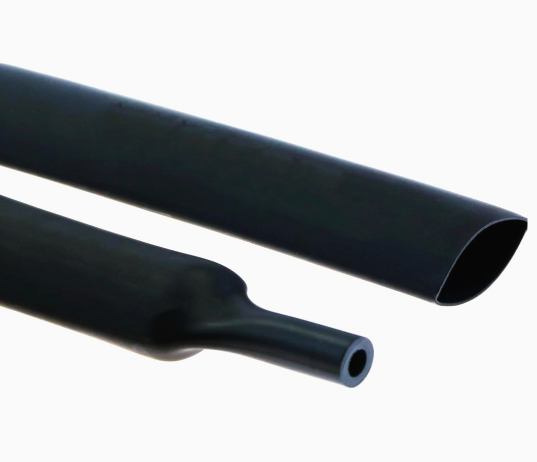 Термотрубка JDD Tech 3:1 чорна з клеєм Ø6.4 мм, 1.25 м, поліетиленова ізоляція проводів