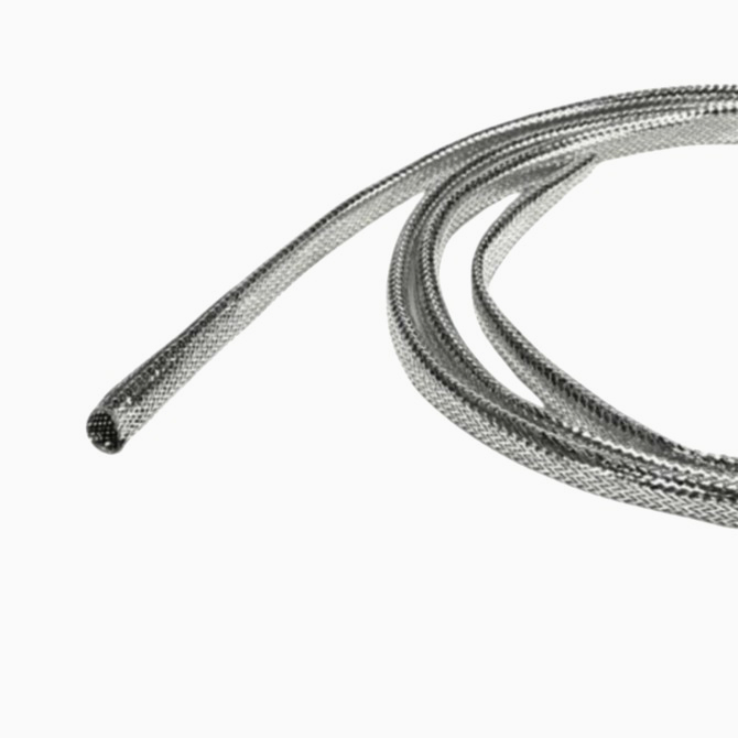 Плетена оплетка TechFlex 1 м для кабелів 1.27-1.9 см, срібляста, захист і декорування