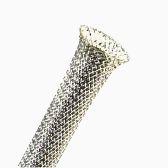 Плетена оплетка TechFlex 1 м для кабелів 1.27-1.9 см, срібляста, захист і декорування