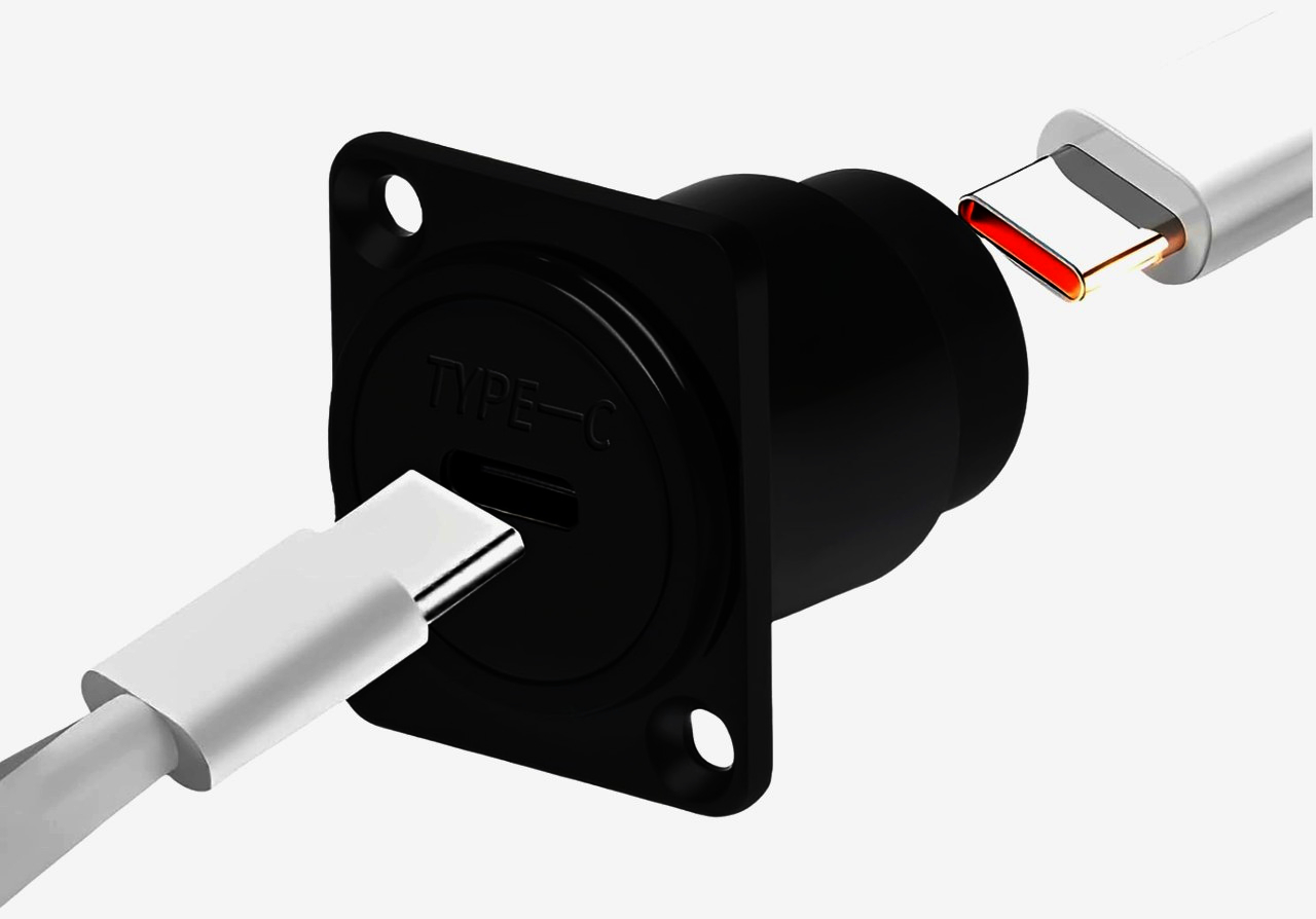 Адаптер USB Type-C I-Taki B1018, длина 1м, цинковый корпус, гнездо-гнездо, для зарядки и передачи данных