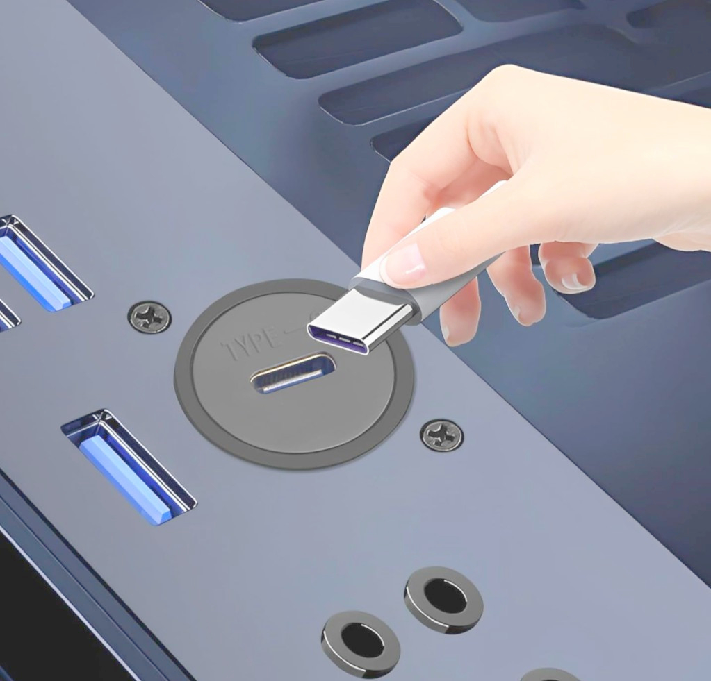 Адаптер USB Type-C I-Taki B1018, длина 1м, цинковый корпус, гнездо-гнездо, для зарядки и передачи данных