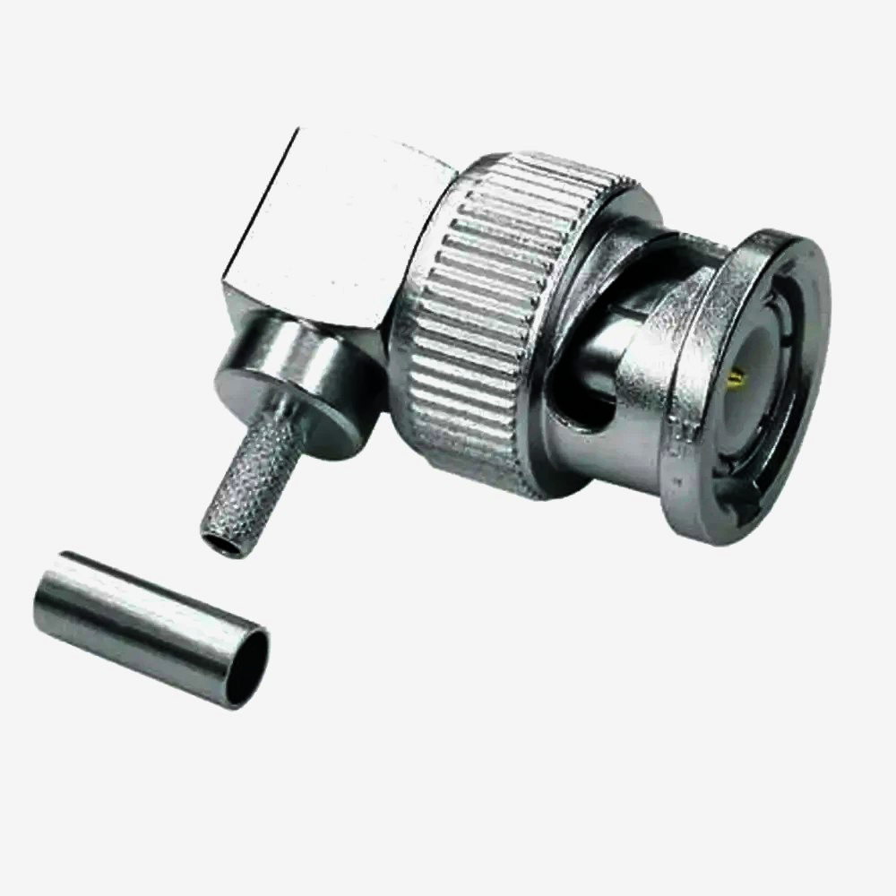 Разъём BNC 90° угловой 50 Ом для RG-58C/U с пайкой Telegartner, 4 ГГц, G1 (a=13, b=28.2)