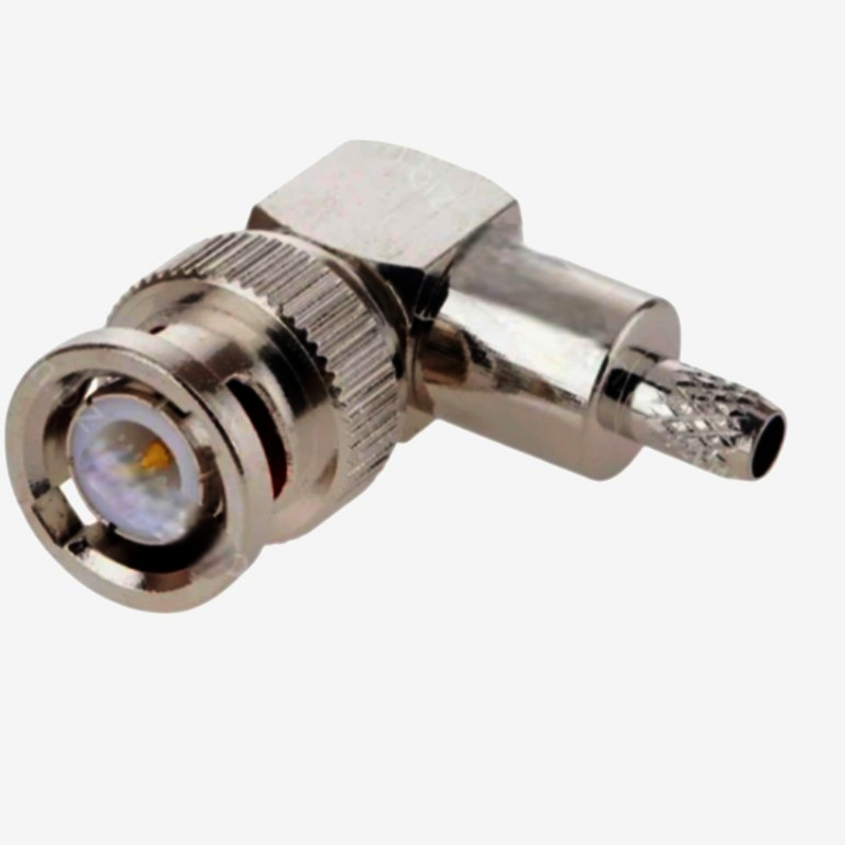 Разъём BNC 90° угловой 50 Ом для RG-58C/U с пайкой Telegartner, 4 ГГц, G1 (a=13, b=28.2)