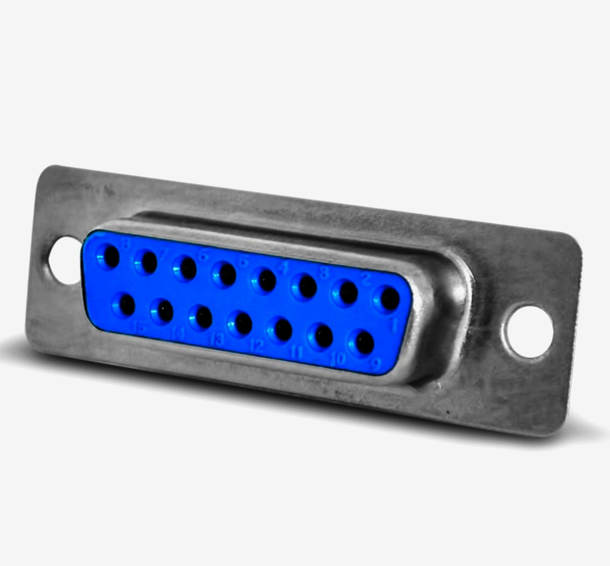 Разъем D-SUB DB-15F, 15 контактов, двухрядный, под пайку, золото, New Tide (Тайвань)