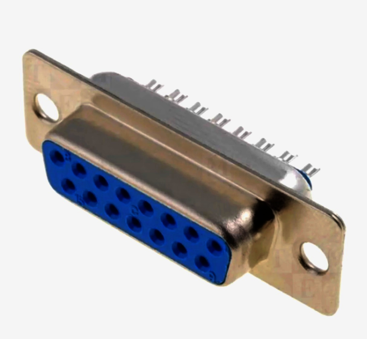 Разъем D-SUB DB-15F, 15 контактов, двухрядный, под пайку, золото, New Tide (Тайвань)