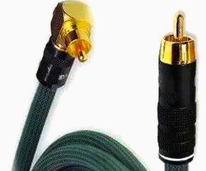 Кабель RCA угловий 10 м, метал 1T-ASR2-10 для активного сабвуфера REFERENCE Ø7,5 мм