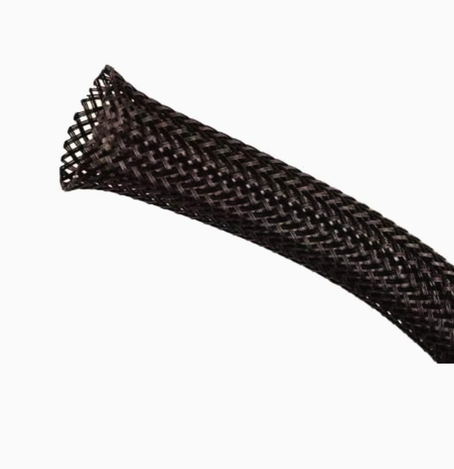 Оплетка Techflex FLEXO PET 1.9 см черная 1 м для защиты проводки (растяжка 12.7-27.9 мм)