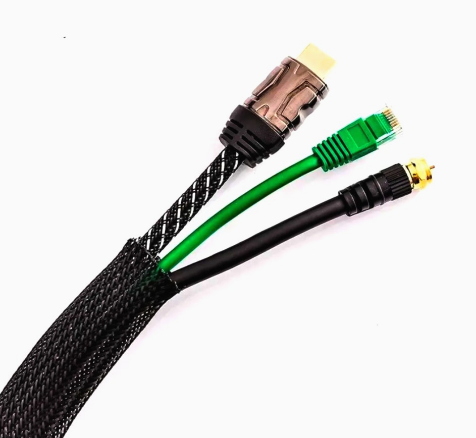 Оплетка Techflex FLEXO PET 1.9 см черная 1 м для защиты проводки (растяжка 12.7-27.9 мм)