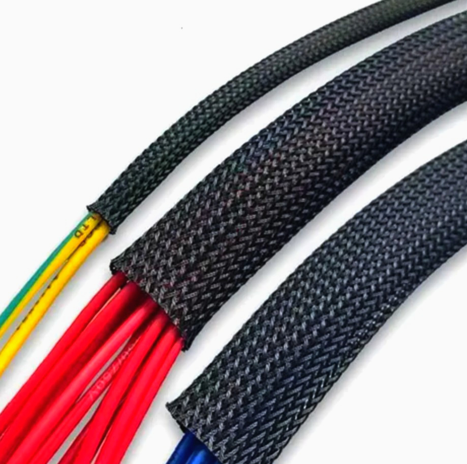 Кабельная оплетка Techflex FLEXO PET 1 м, растяжка 6.3-19.0 мм, защита проводов, черная