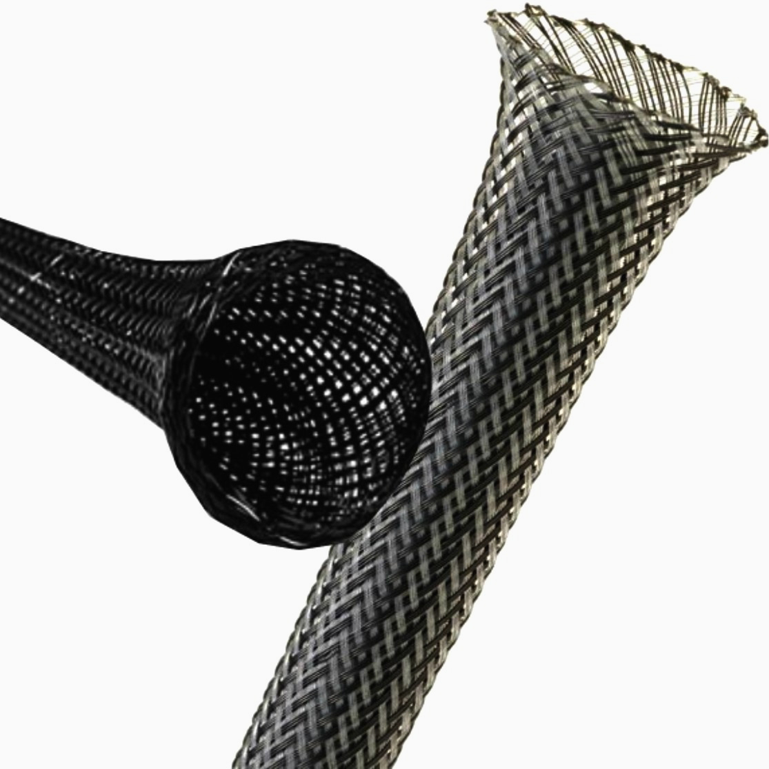 Кабельна оплетка Techflex 12.7-27.9 мм PET 1 м карбон для захисту проводів зносостійка