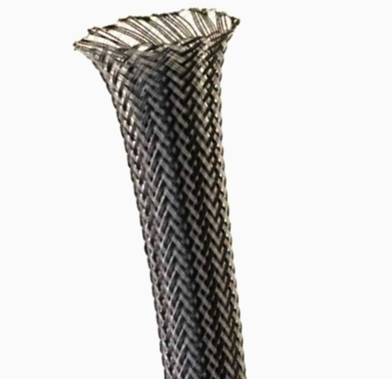 Кабельна оплетка Techflex 12.7-27.9 мм PET 1 м карбон для захисту проводів зносостійка