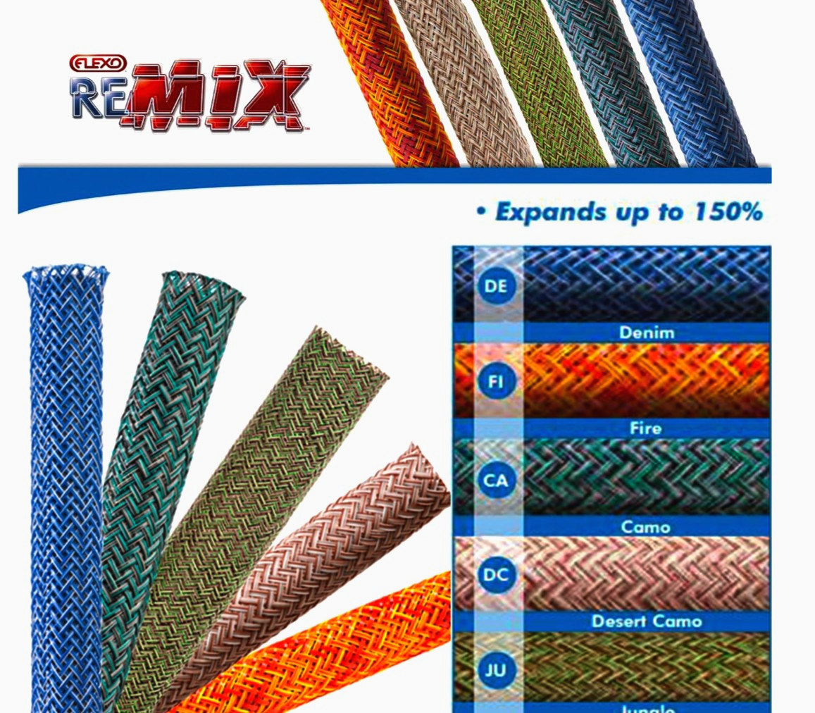 Кабельна оплетка TECHFLEX PET ReMix 1 м, захист проводів, розтяжка 9.40-15.88 мм, Камо-пустеля