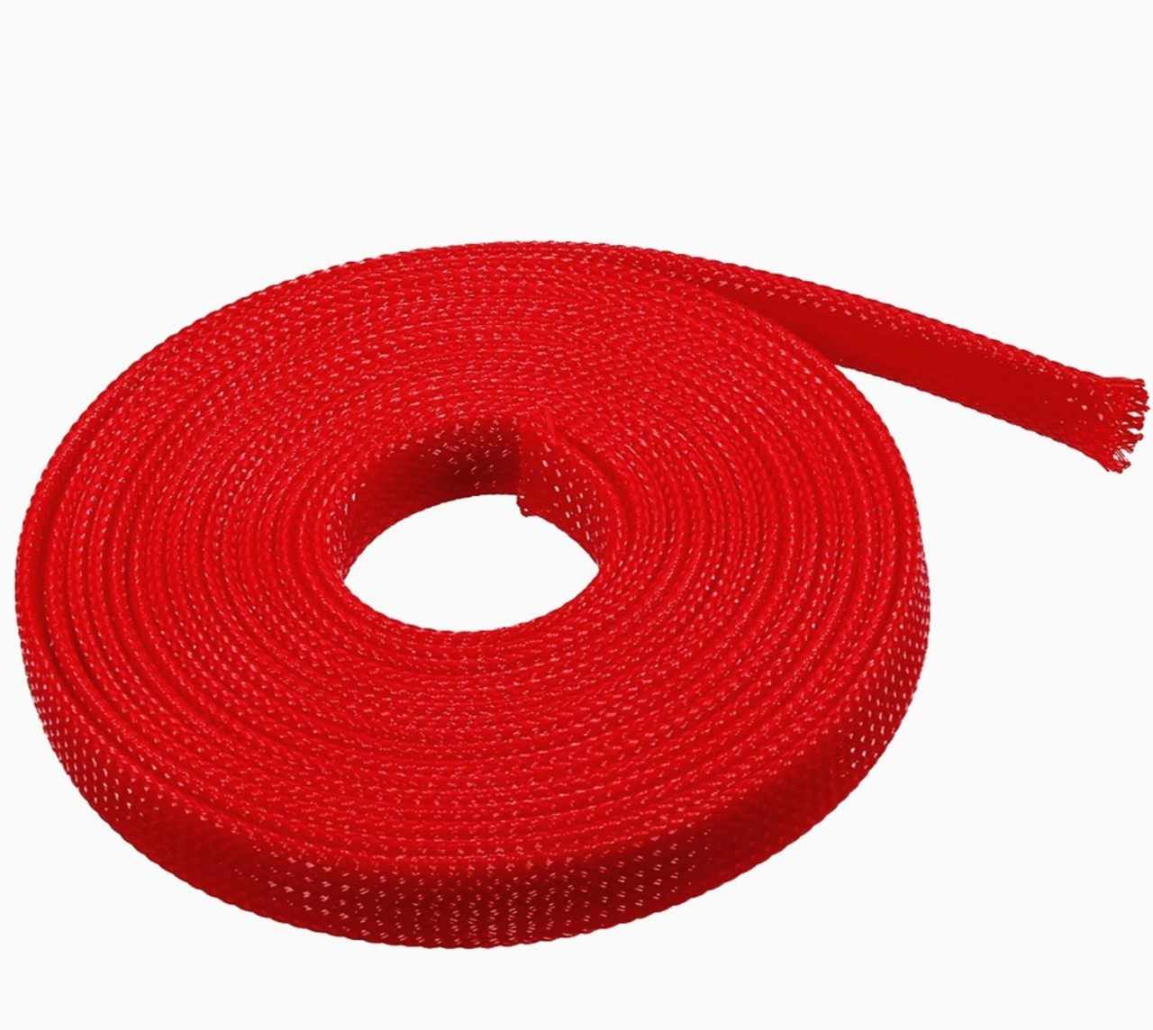 Щільна кабельна обмотка ColdCut 1 м, діаметр 3 мм, розтяжка 1-5 мм, червона, трійне плетіння для захисту проводів