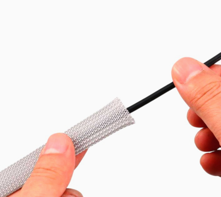 Оплітка кабеля ColdCut 1 м, Ø20 мм, біла, захист кабелів, розтяжка 14-23 мм, без термоінструмента