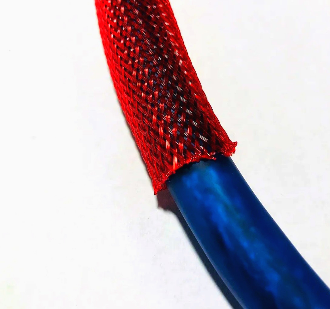 Еластична оплетка JDD Tech 19 мм, растяжка 14-23 мм, 1 м, червона для захисту кабелів