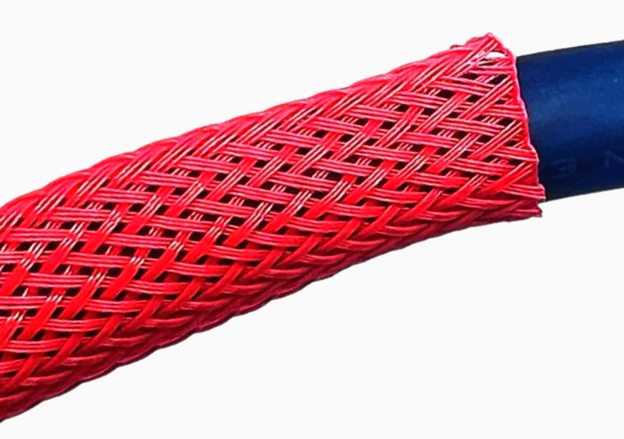 Еластична оплетка JDD Tech 19 мм, растяжка 14-23 мм, 1 м, червона для захисту кабелів