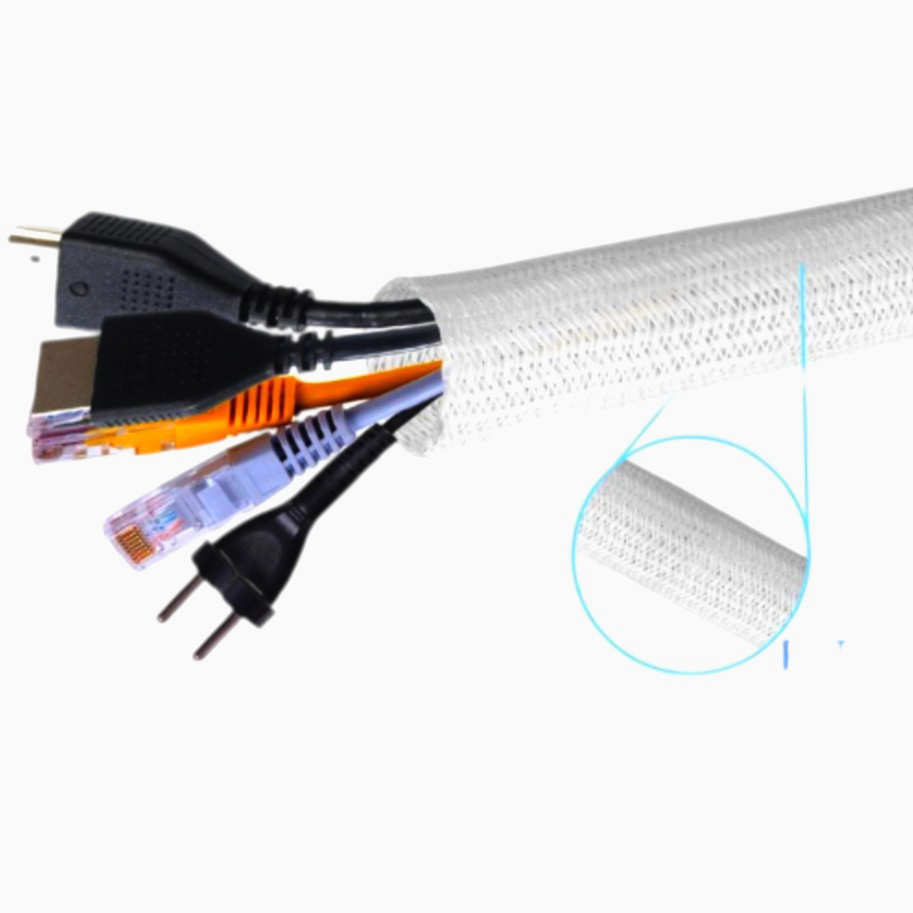 Кабельная оплетка Techflex белая 0.63 см, 1 м, гибкая, самозастегивающаяся, 25% перекрытия