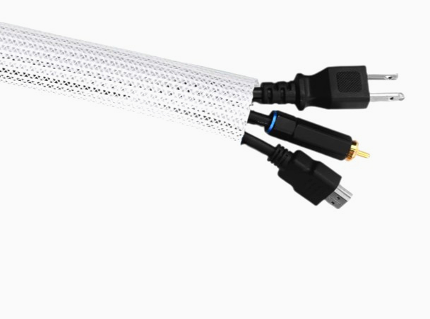 Techflex Ø9.6 мм біла еластична самозастібаючася оплетка для кабелів 1 м F6N0.38WH (США)