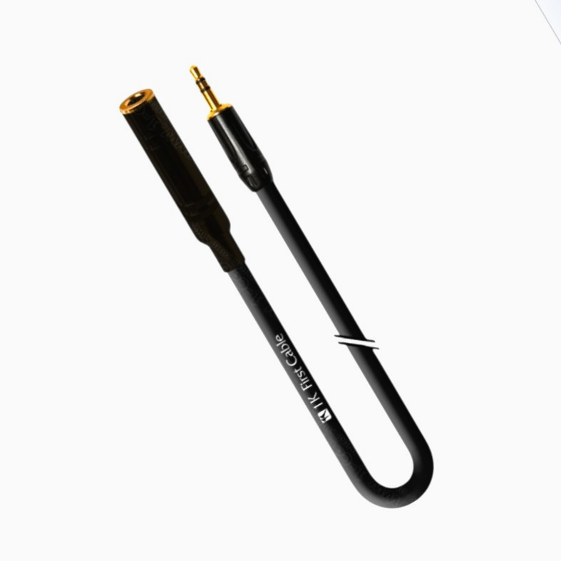 Аудіокабель 1м 1-TECH Jack 3.5 мм gt; Jack 6.3 мм, стерео, чорний, 6 мм, професійний