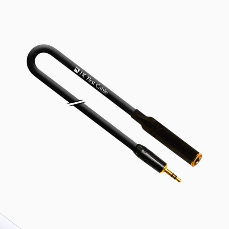 Аудіокабель 1м 1-TECH Jack 3.5 мм gt; Jack 6.3 мм, стерео, чорний, 6 мм, професійний