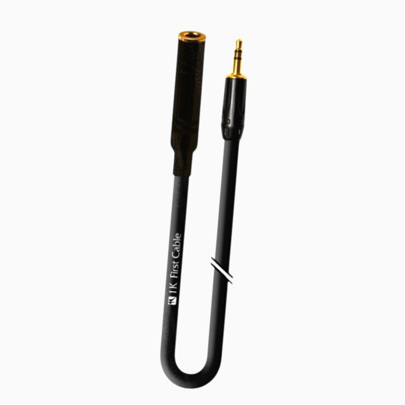 Аудиокабель 1м 1T-AIC17-01 Jack 3.5 на Jack 6.3, профессиональный, Ø6 мм, для студийного використання