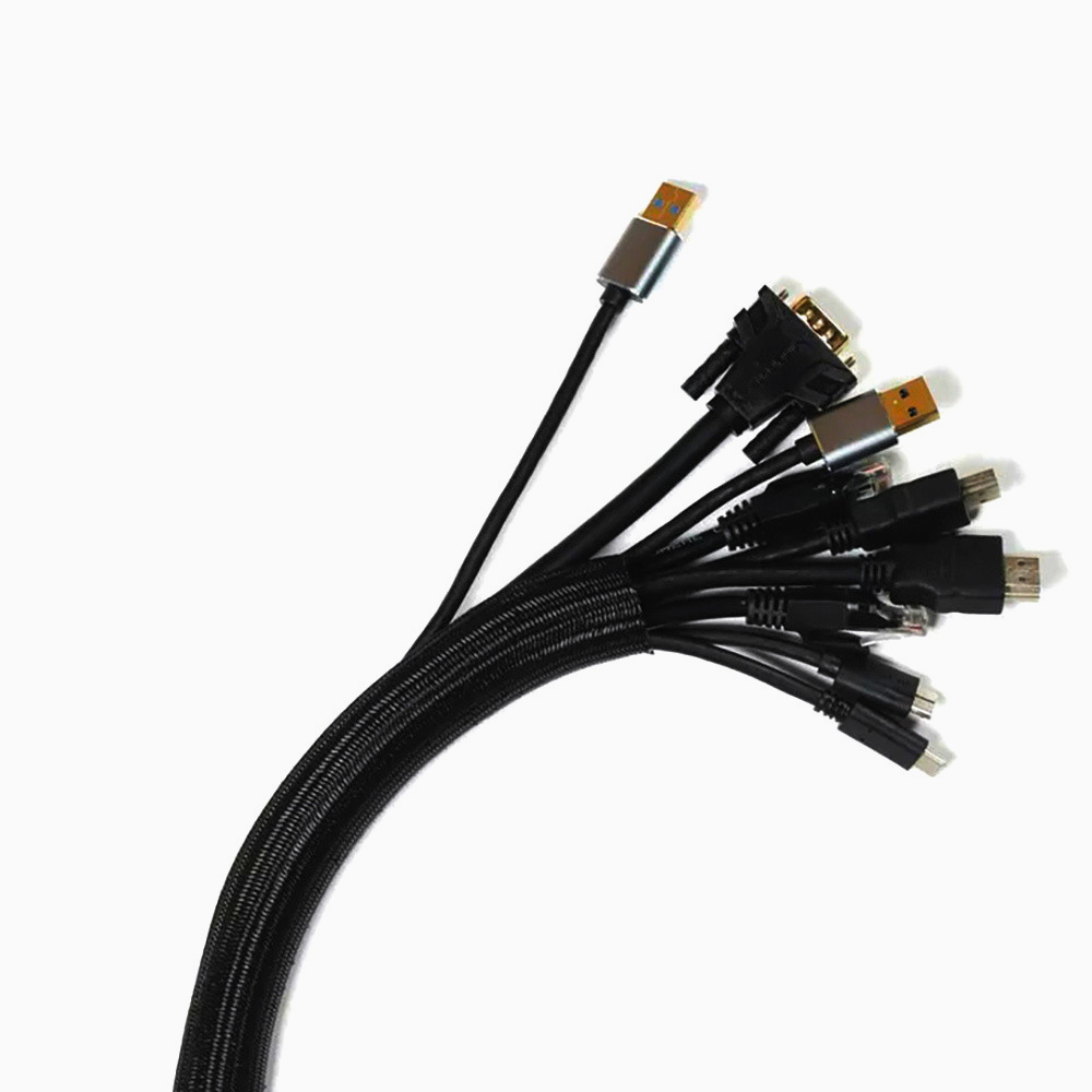 Techflex F6 - самозакрывающееся эластичное кабельное оплетение 1м, диаметр 0.32 см, черный