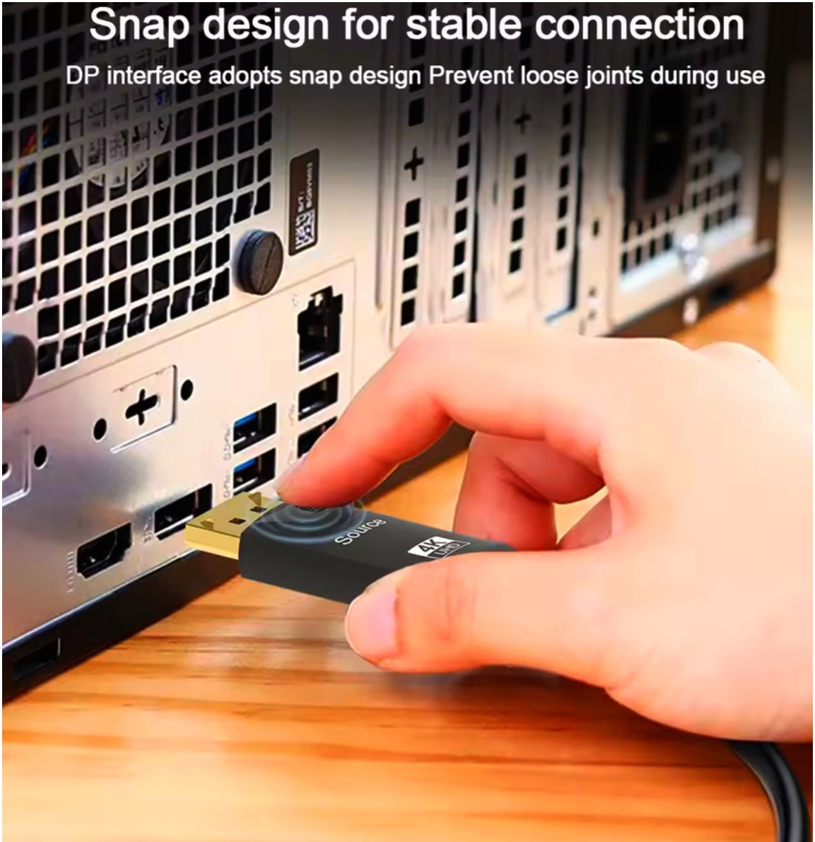 Кабель I-Taki DP 1.2 на HDMI 2.0, 20 м, 4K UHD, 21.6 Гбіт/с, оптичний, золото