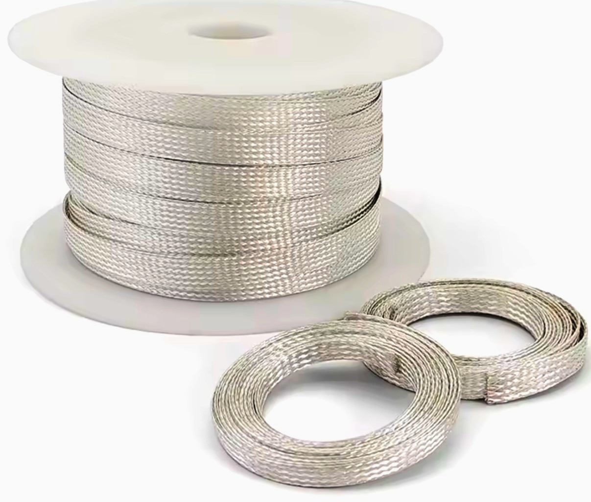 Кабельна оплетка Flexo 6мм з лудженої міді, срібляста, довжина 10м, для екранування проводів