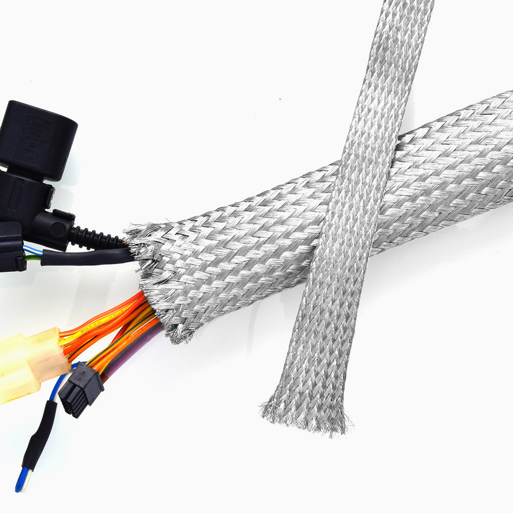 Кабельна оплетка Flexo 6мм з лудженої міді, срібляста, довжина 10м, для екранування проводів