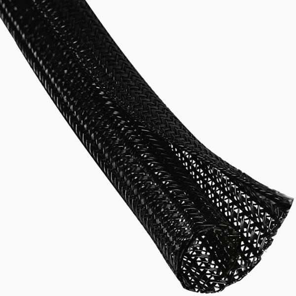 Эластичная оплетка для кабелей 0.95 см, 1 м, черная с белой нитью, Techflex F6 FR