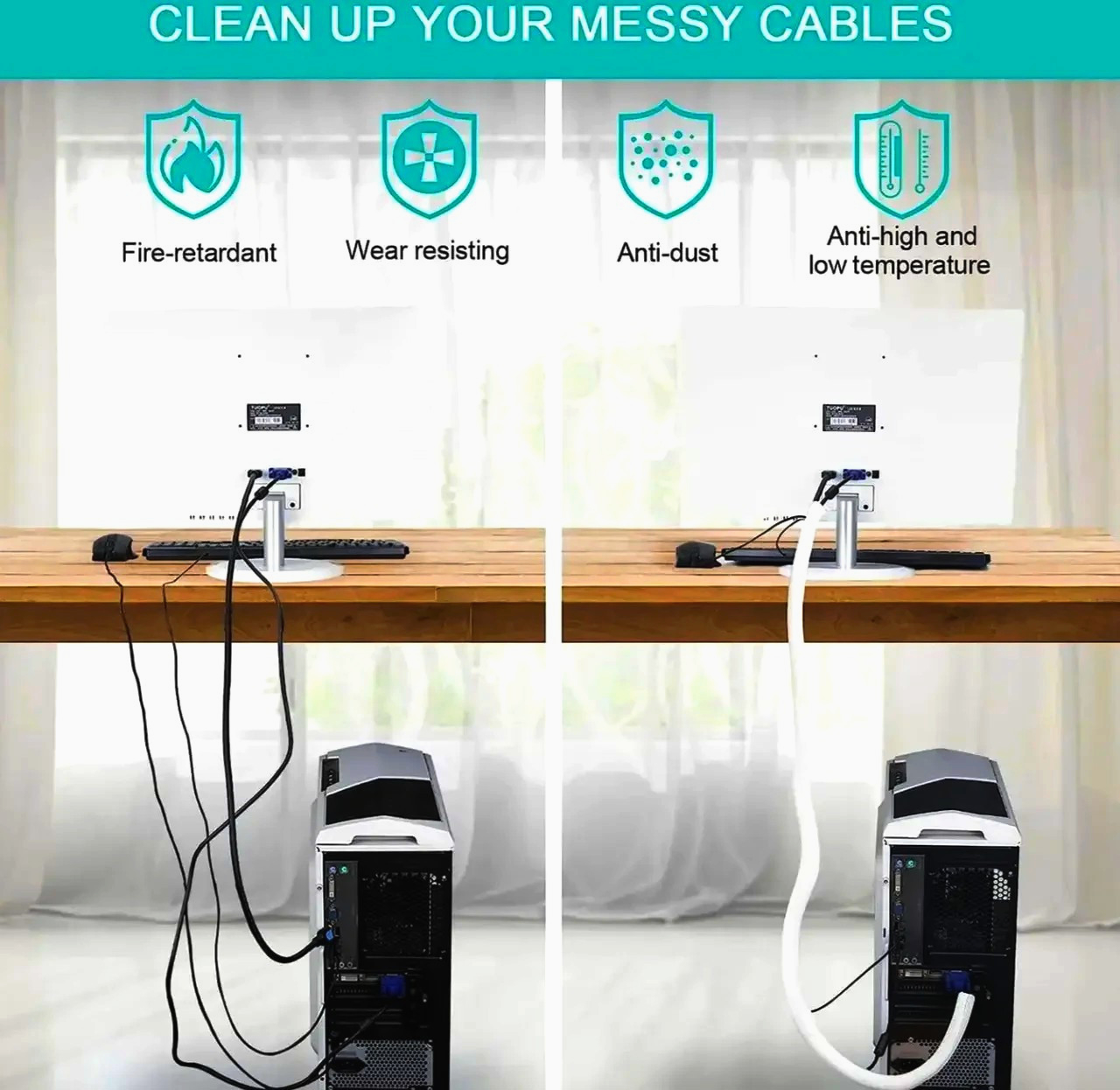 Оплетка Techflex F6 6.35 мм самозакриваючася для кабелів, біла, 1 м - захист і зручність монтажу