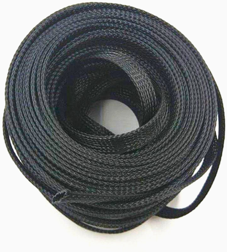 Оплетка JDD PA-012, Ø12 мм, поліамід 6.6, чорна, розтяжка 8-24 мм, 1 м для захисту проводів