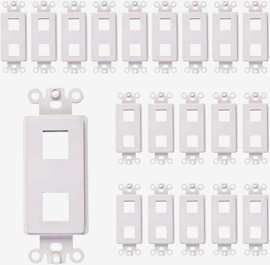 Панель-вставка MONOPRICE 35x104 мм для 2-х кейстонов, біла для аудіо-відео розеток