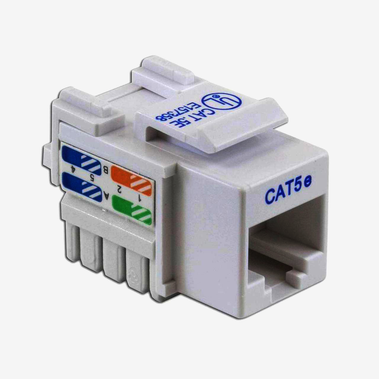 Keystone модуль RJ45 CAT5e для мультимедийных панелей Monoprice, без инструментов, белый