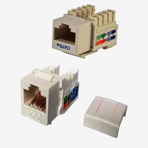 Keystone модуль RJ45 CAT5e для мультимедийных панелей Monoprice, без инструментов, белый