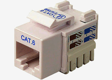 Keystone модуль RJ45 CAT5e для мультимедийных панелей Monoprice, без инструментов, белый