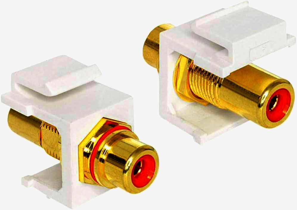 Адаптер RCA Keystone Monoprice, гніздо-гніздо, для мультимедійних панелей 24К золото