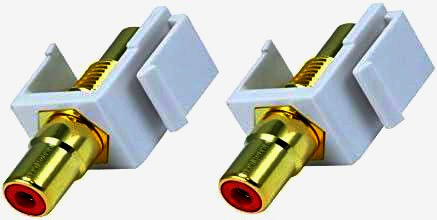 Адаптер RCA Keystone Monoprice, гніздо-гніздо, для мультимедійних панелей 24К золото