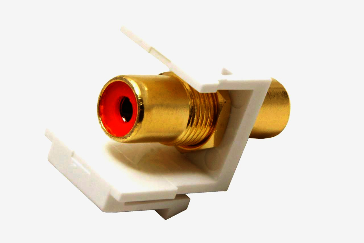 Кейстон-модуль Monoprice RCA гнездо-гнездо для AV-панелей, 24К золото, пластик, универсальный адаптер