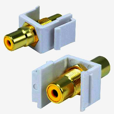 Адаптер RCA Keystone Monoprice, гніздо-гніздо, 1м, для медіа-панелей, золоті контакти