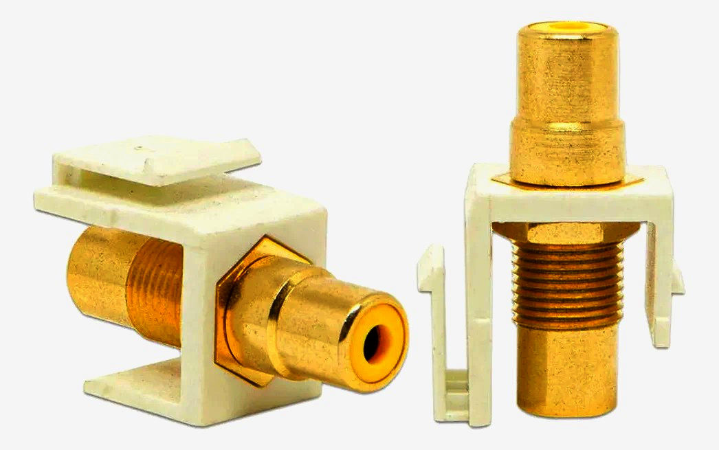 Адаптер RCA Keystone Monoprice, гніздо-гніздо, 1м, для медіа-панелей, золоті контакти