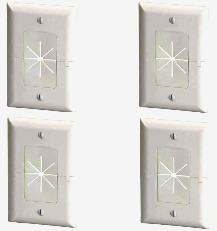 Белая панель MNP-SWP1-WH для скрытого вывода кабелей с резиновым рукавом, 1 гнездо, низкопрофильная