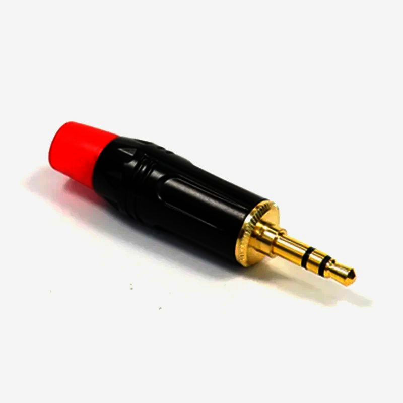 Стерео штекер Jack 3.5 мм I-Taki TC173-R чорний з червоною маркуванням для навушників