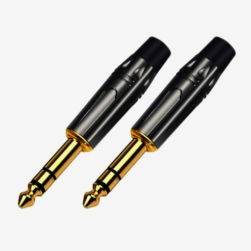 Стерео штекер Jack 3.5 мм I-Taki TC186-B, матовий нікель, чорна маркування, для аудіопристроїв