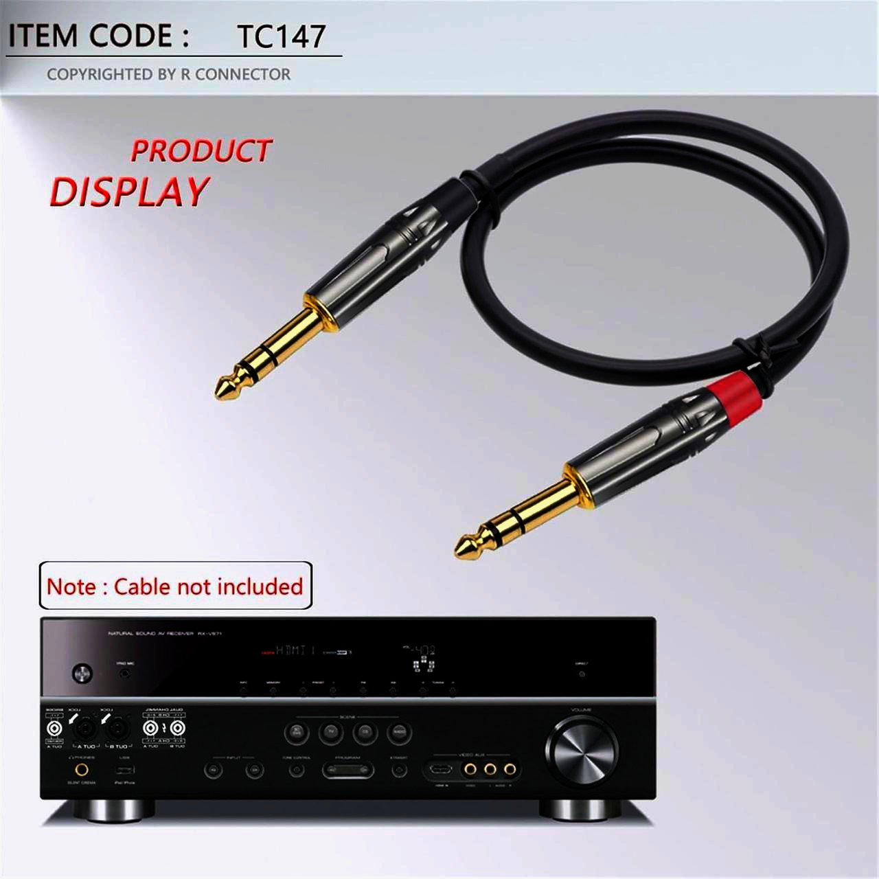 Стерео штекер Jack 3.5 мм I-Taki TC186-B, матовий нікель, чорна маркування, для аудіопристроїв