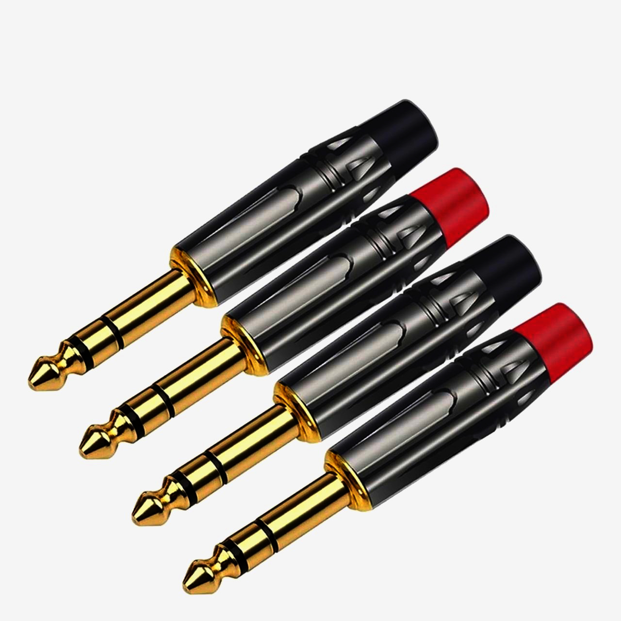 Стерео штекер Jack 3.5 мм I-Taki TC186-B, матовий нікель, чорна маркування, для аудіопристроїв