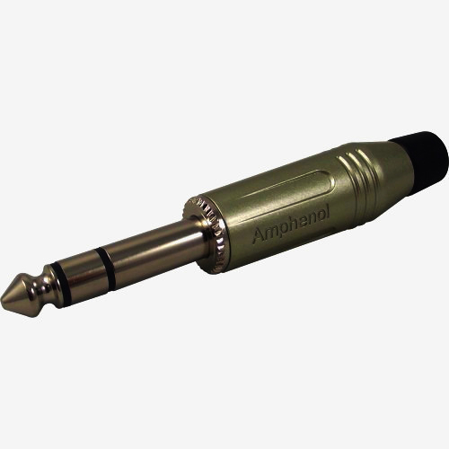 Штекер Amphenol Jack 6.3 мм стерео никелевый для подключения аудиосистем и инструментов