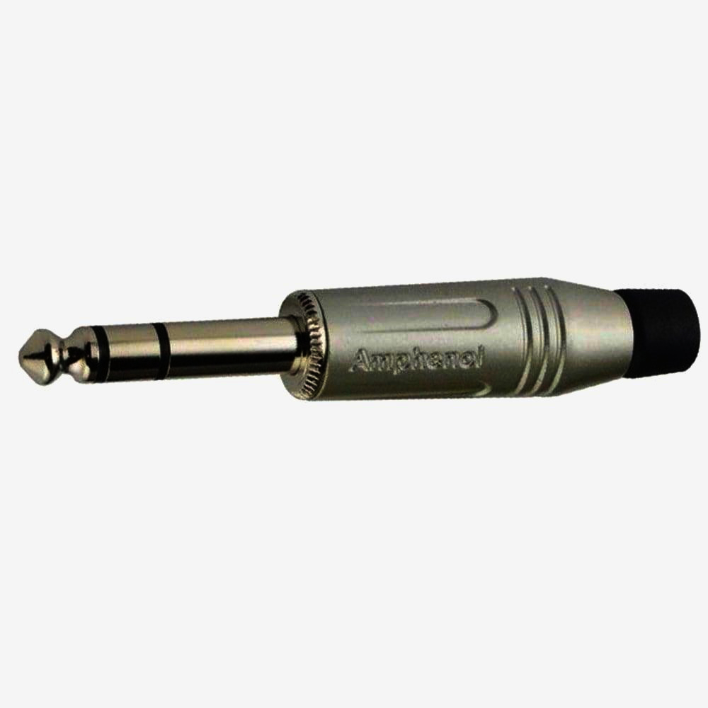 Штекер Amphenol Jack 6.3 мм стерео никелевый для подключения аудиосистем и инструментов
