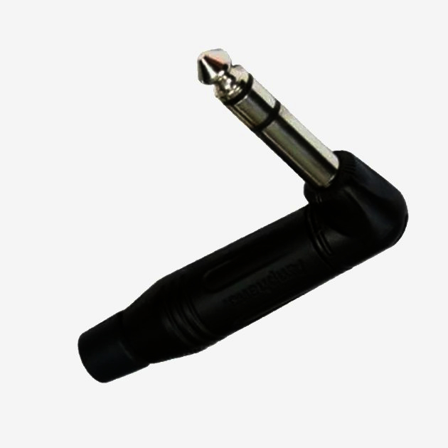 Стерео штекер Amphenol Jack 6.3 мм под пайку с никелированными контактами угловой