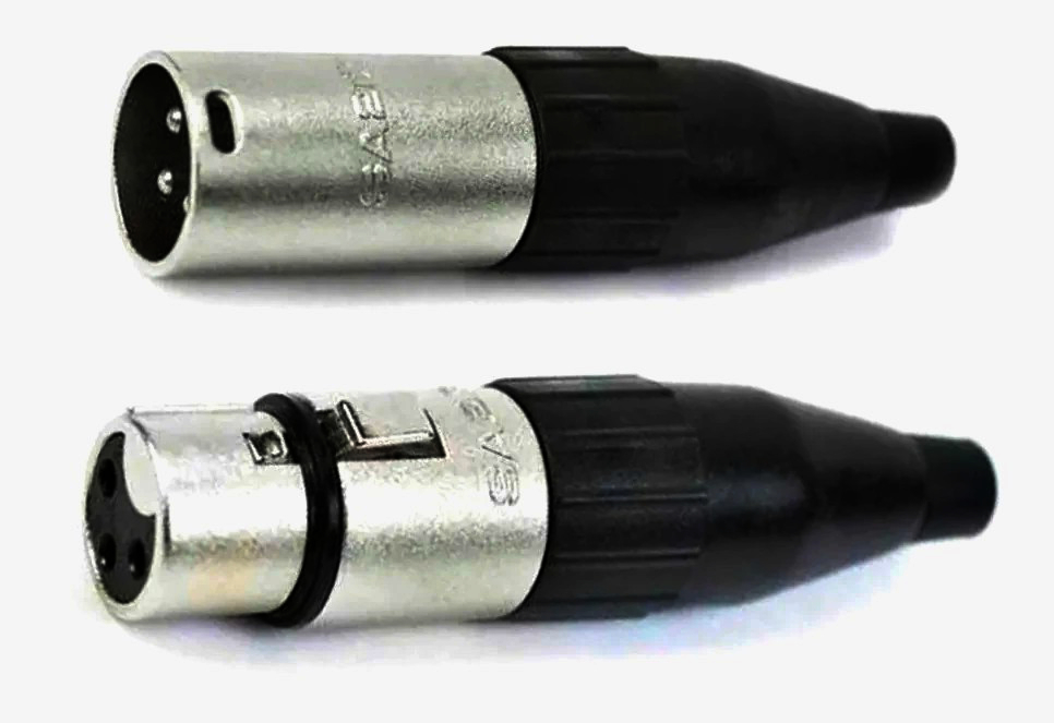 Гніздо XLR 4-pin Amphenol з крокодилом, кабель Ø 3.0-6.5 мм, литі нікельовані контакти
